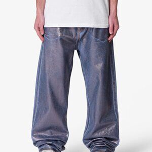 mnml Ultra Baggy Chrome Sprayed Denim - Blue/Silver Size 36Blue/Silver / 36
